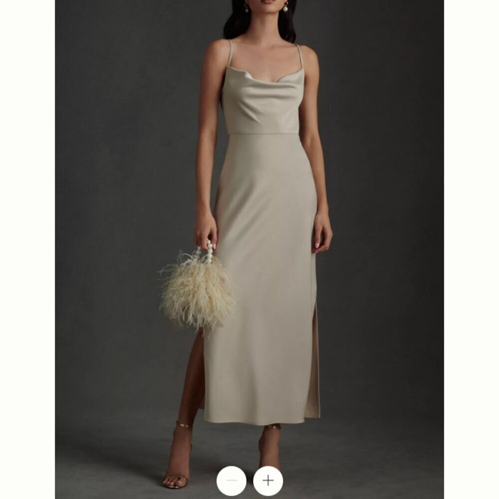 Sachin & Babi Women's Cali Satin Midi Slip Dress Champagne - 0